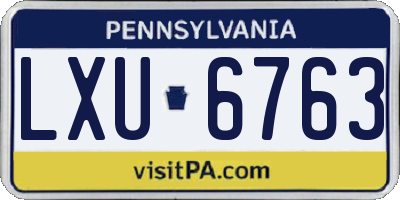 PA license plate LXU6763