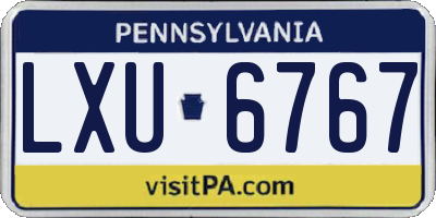 PA license plate LXU6767