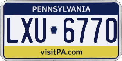 PA license plate LXU6770