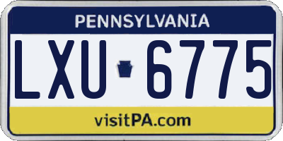 PA license plate LXU6775