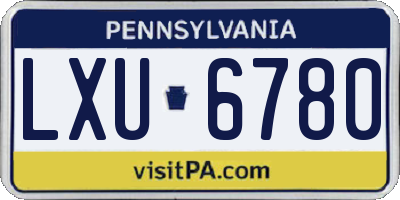 PA license plate LXU6780