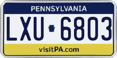 PA license plate LXU6803