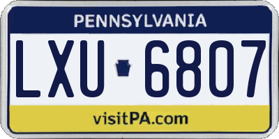 PA license plate LXU6807
