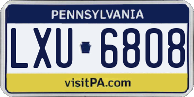 PA license plate LXU6808