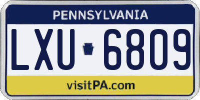 PA license plate LXU6809