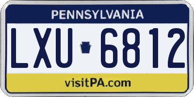 PA license plate LXU6812