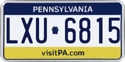 PA license plate LXU6815
