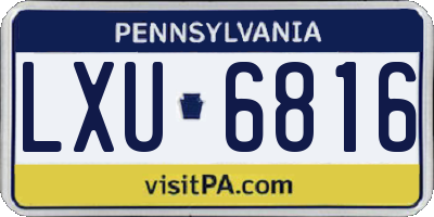 PA license plate LXU6816