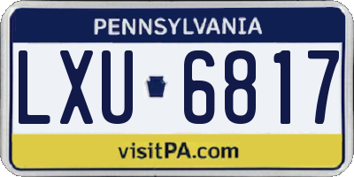 PA license plate LXU6817