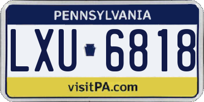 PA license plate LXU6818