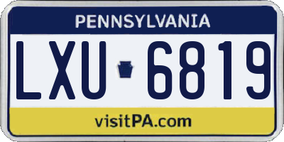 PA license plate LXU6819