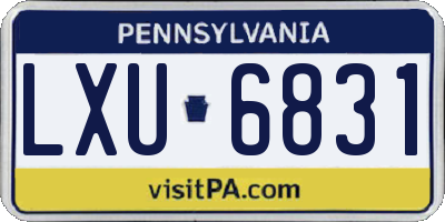 PA license plate LXU6831
