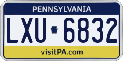 PA license plate LXU6832