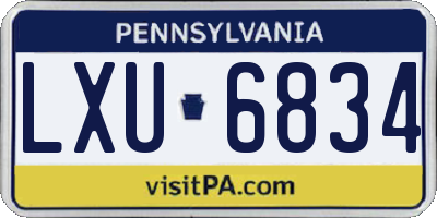 PA license plate LXU6834