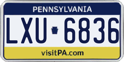 PA license plate LXU6836