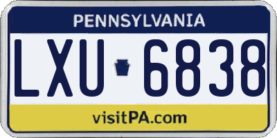 PA license plate LXU6838