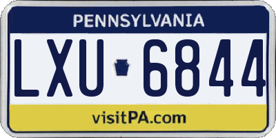 PA license plate LXU6844