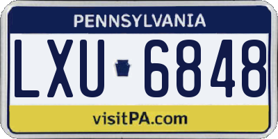 PA license plate LXU6848