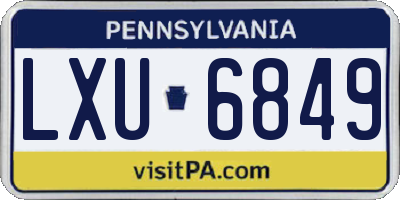 PA license plate LXU6849