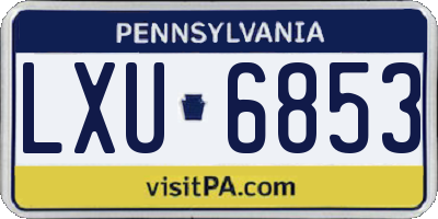 PA license plate LXU6853