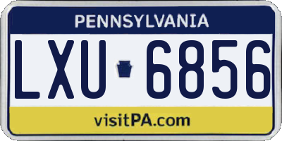 PA license plate LXU6856