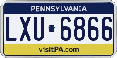 PA license plate LXU6866