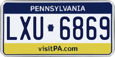 PA license plate LXU6869