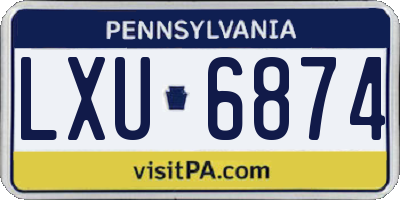 PA license plate LXU6874