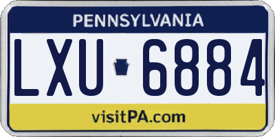 PA license plate LXU6884