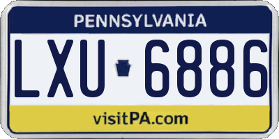 PA license plate LXU6886