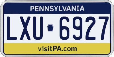 PA license plate LXU6927