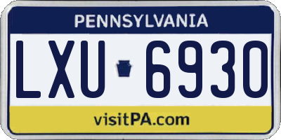 PA license plate LXU6930