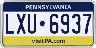 PA license plate LXU6937