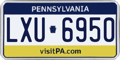 PA license plate LXU6950