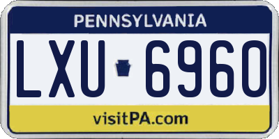 PA license plate LXU6960