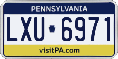 PA license plate LXU6971