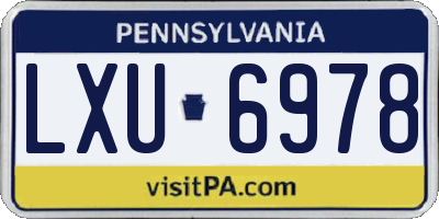 PA license plate LXU6978