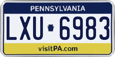 PA license plate LXU6983