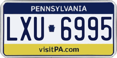 PA license plate LXU6995
