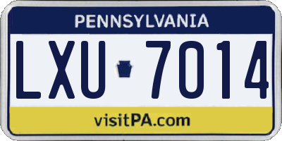 PA license plate LXU7014