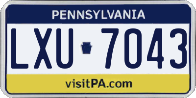 PA license plate LXU7043