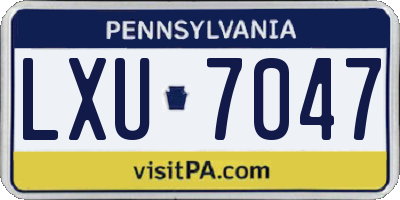 PA license plate LXU7047