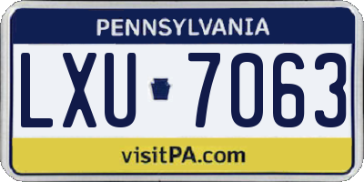 PA license plate LXU7063