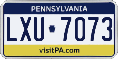 PA license plate LXU7073