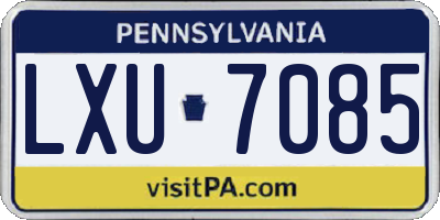 PA license plate LXU7085
