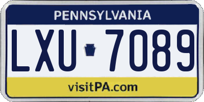 PA license plate LXU7089