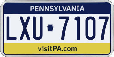 PA license plate LXU7107