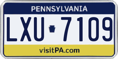 PA license plate LXU7109