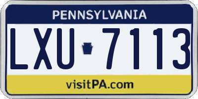 PA license plate LXU7113