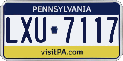 PA license plate LXU7117